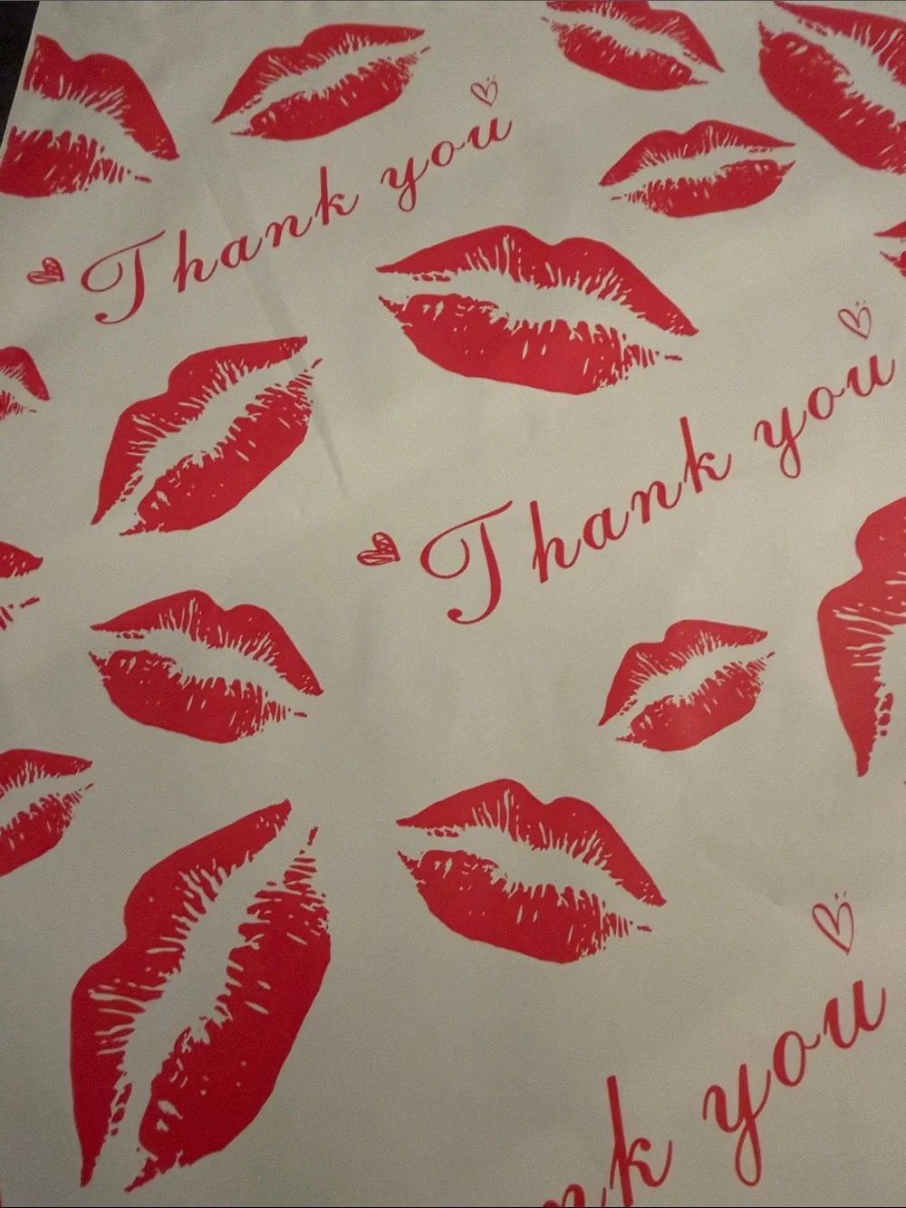 Thank You Pink Lip Print 10x-14 Polymailers -set of 20